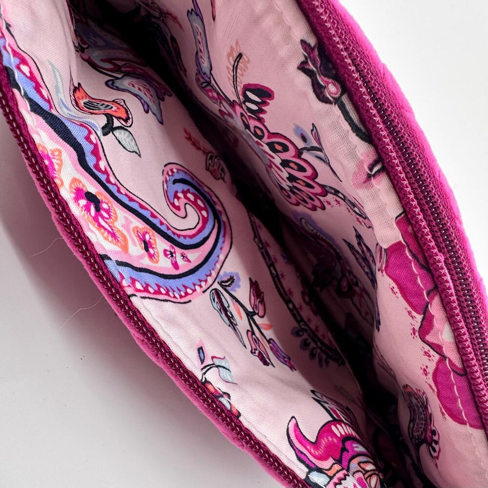 Vera Bradley Compact Organizer Travel Makeup Pouch Bag Quilted Majestic Magenta - Picture 4 of 6